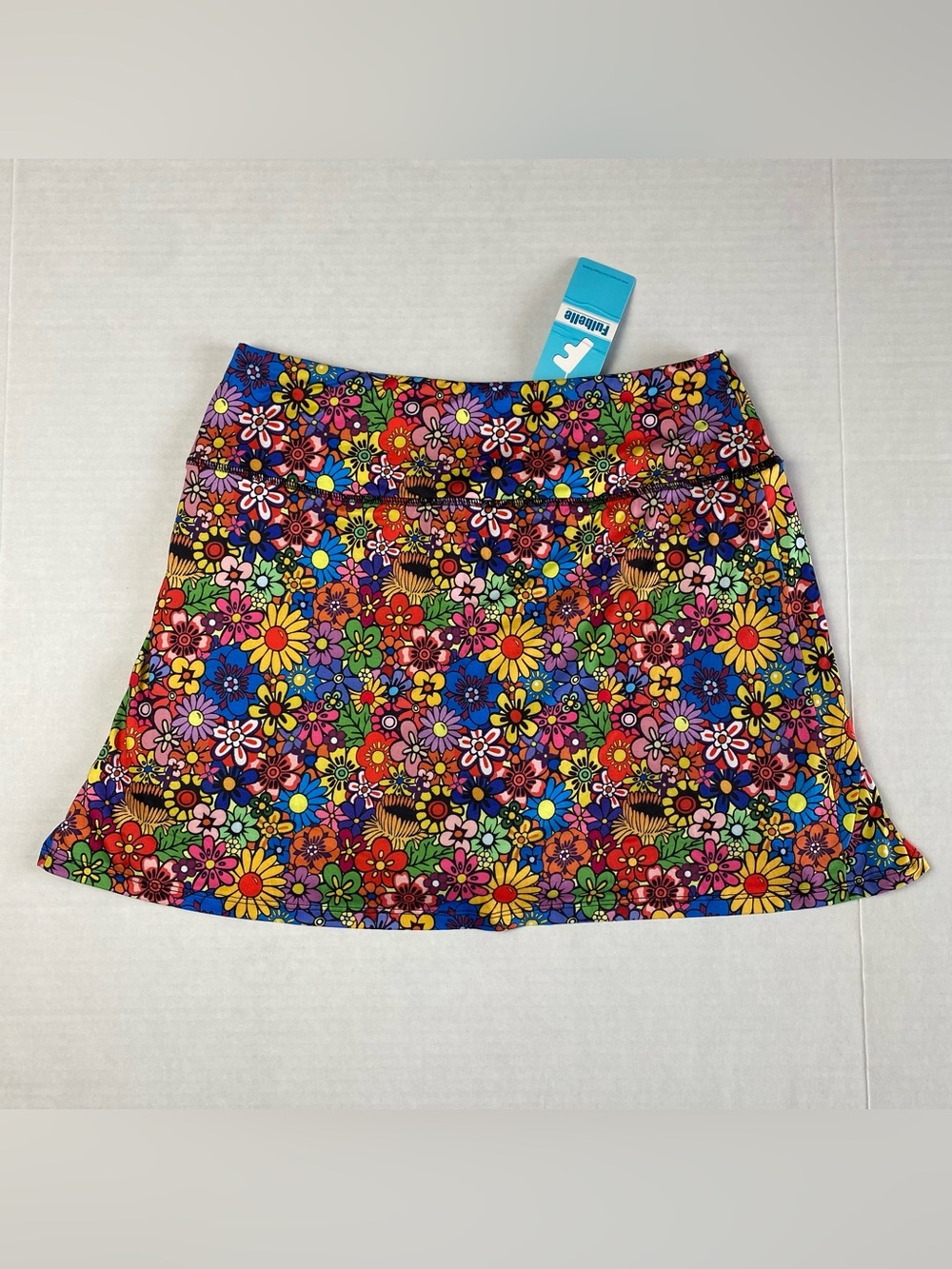 Fulbelle Skort Womens Medium Colorful Hippie Flower Pickleball Tennis Skirt NWT